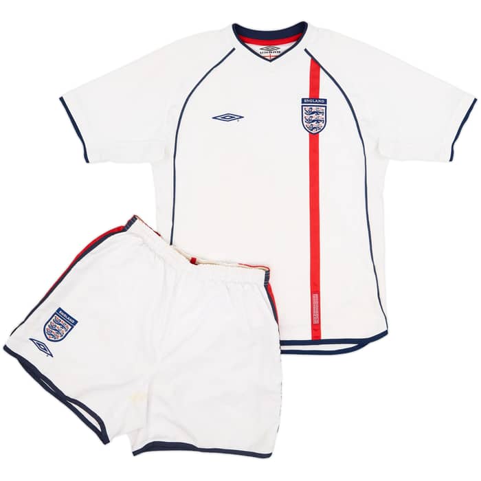2001-03 England Home Shirt & Shorts - 6/10 - (L.Boys)