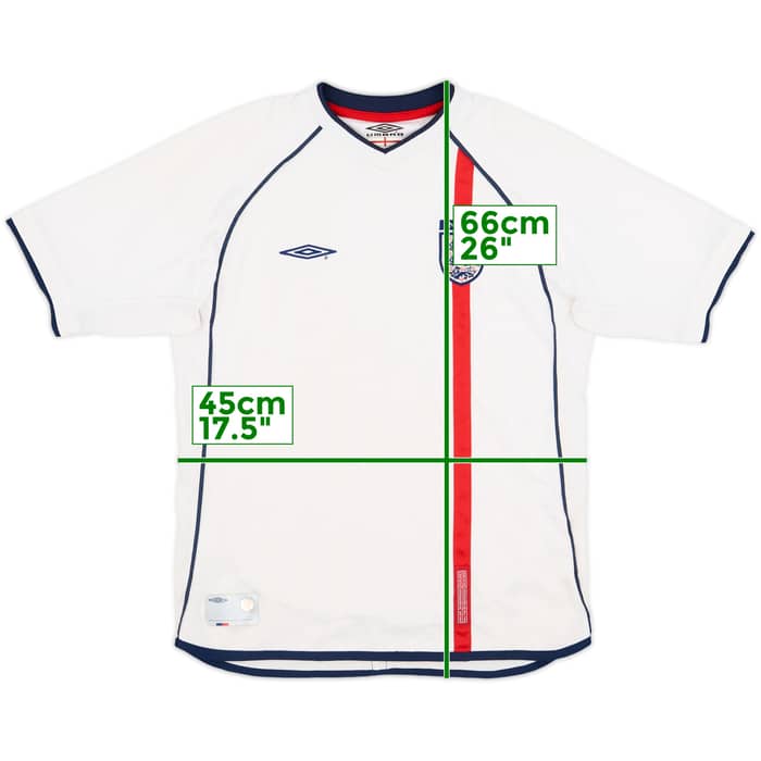 2001-03 England Home Shirt & Shorts - 6/10 - (L.Boys)