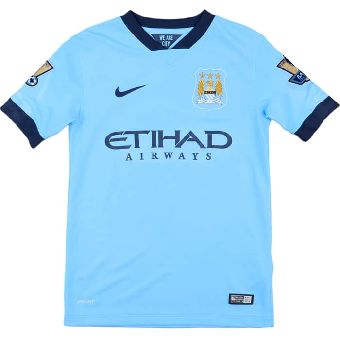 2014-15 Manchester City Home Shirt J.Navas #15 - 9/10 - (S.Boys)