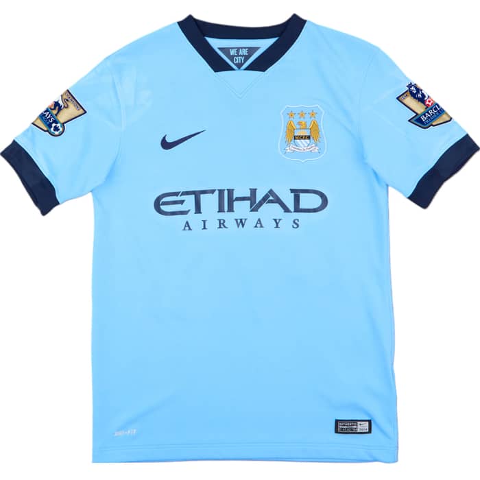 2014-15 Manchester City Home Shirt Toure Yaya #42 - 8/10 - (M.Boys)