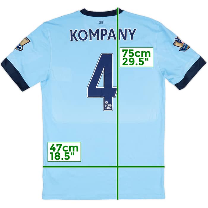 2014-15 Manchester City Home Shirt Kompany #4 - 7/10 - (M)