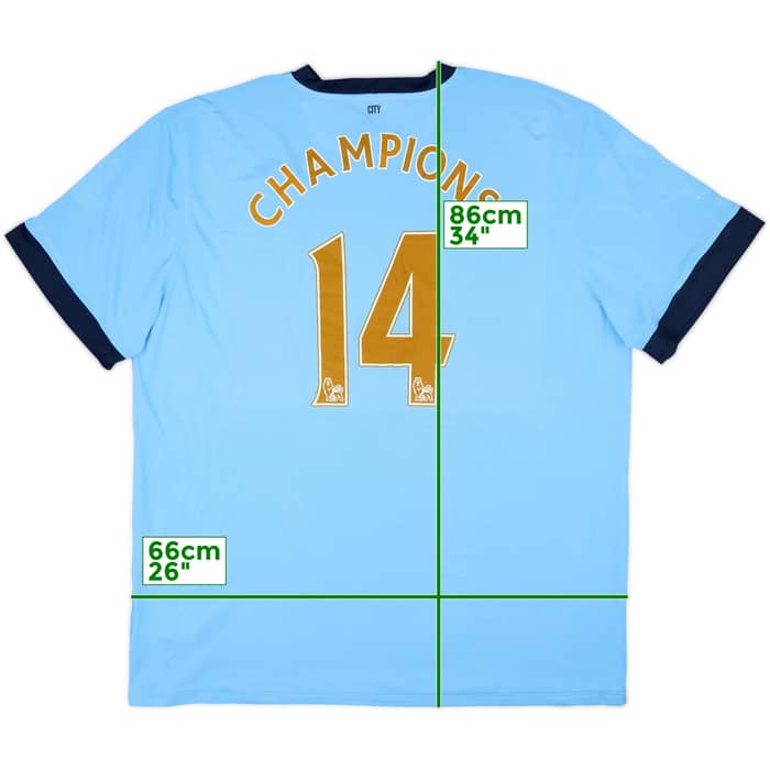 2014-15 Manchester City Home Shirt Champions #14 - 8/10 - (3XL)