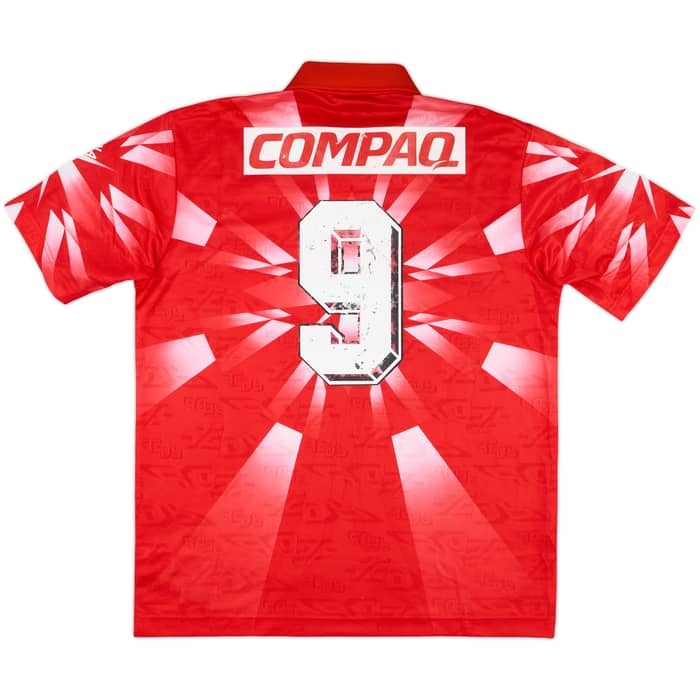 1995-96 Urawa Red Diamonds Home Shirt #9 (Fukuda) - 6/10 - (M)