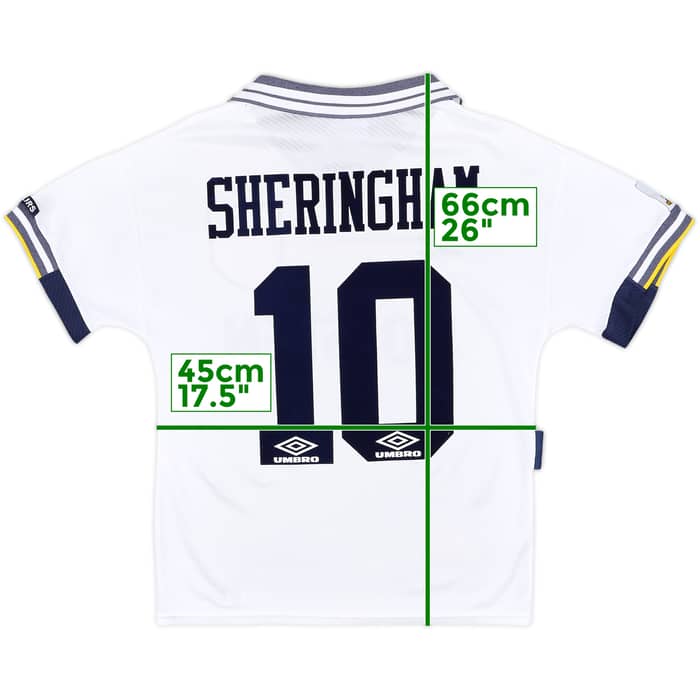 1994-95 Tottenham Home Shirt Sheringham #10 - 7/10 - (S)