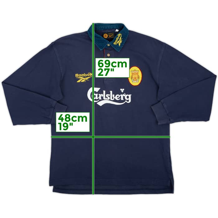1997-98 Liverpool Reebok Rugby L/S Polo Shirt - 7/10 - (S)