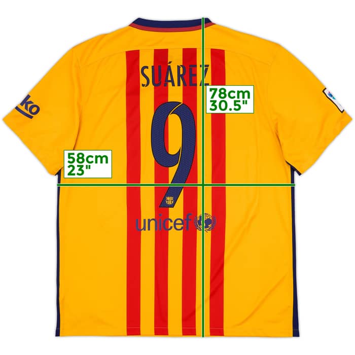 2015-16 Barcelona Away Shirt Suarez #9 - 7/10 - (XL)