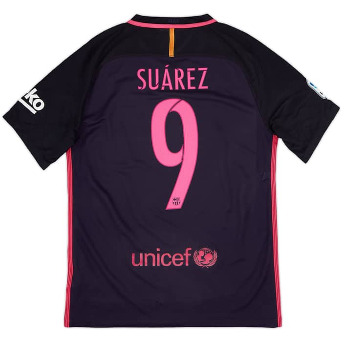 2016-17 Barcelona Away Shirt Suarez #9 - 5/10 - (M)