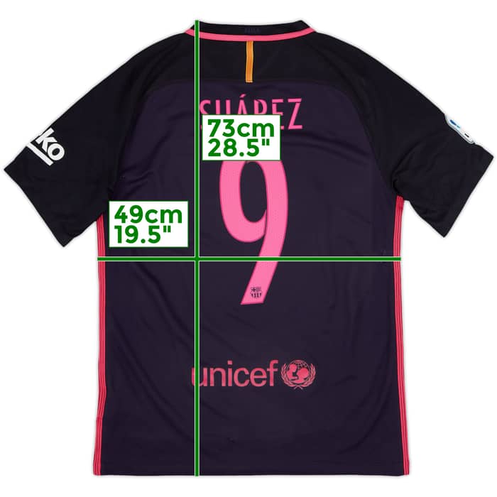 2016-17 Barcelona Away Shirt Suarez #9 - 5/10 - (M)