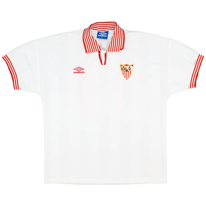 1996-98 Sevilla Home Shirt Carlos #11 - 7/10 - (XL)