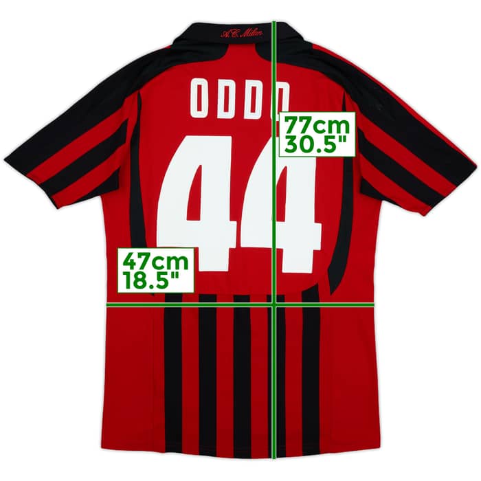 2007-08 AC Milan Home Shirt Oddo #44 - 4/10 - (S)