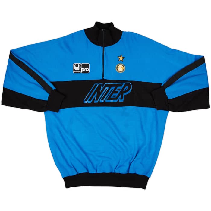 1990-91 Inter Milan UHLSport 1/4 Zip Sweat Top - 8/10 - (XL)