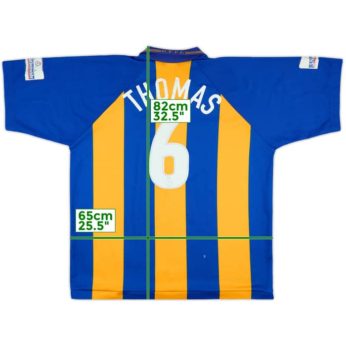 2000-01 Shrewsbury Town Match Issue Home Shirt Thomas #6