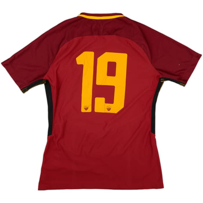 2017-18 Roma Match Issue Home Shirt #19