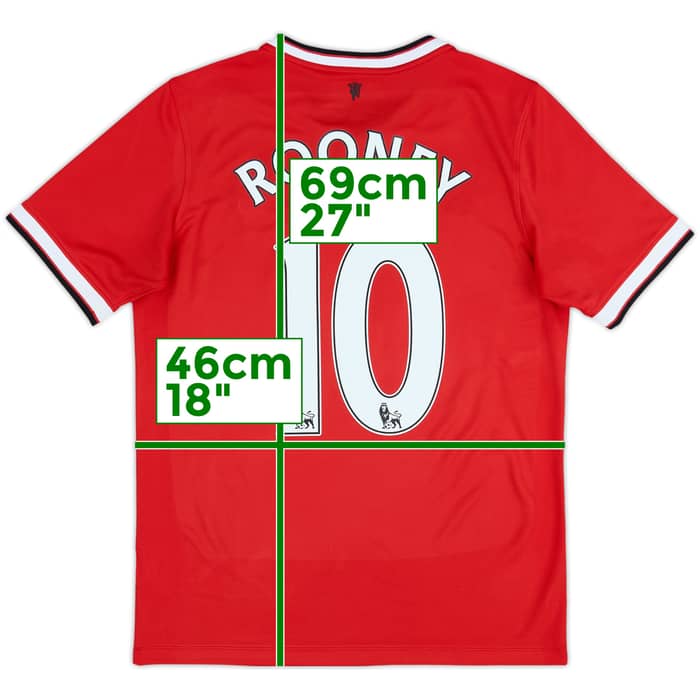 2014-15 Manchester United Home Shirt Rooney #10 - 8/10 - (15-16 Years)