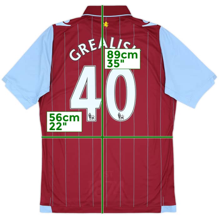2014-15 Aston Villa Home Shirt Grealish #40 - 8/10 - (XL)