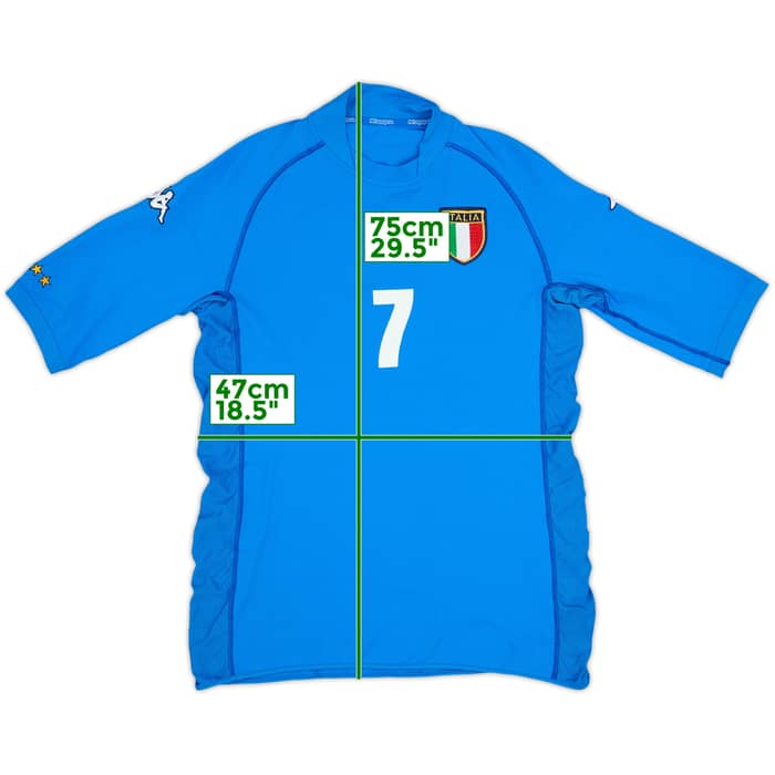 2002 Italy Home Shirt #7 - 8/10 - (XL)