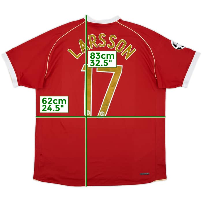 2006-07 Manchester United Home Shirt Larsson #17 - 5/10 - (XXL)