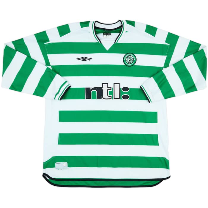2001-03 Celtic Home L/S Shirt Petrov #19 - 7/10 - (XXL)