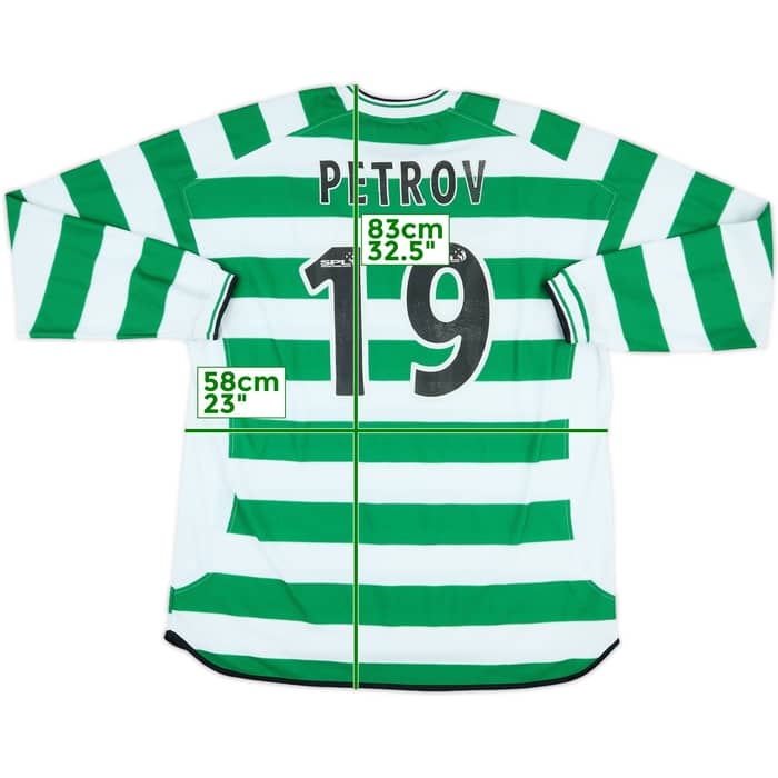 2001-03 Celtic Home L/S Shirt Petrov #19 - 7/10 - (XXL)