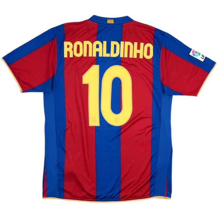 2007-08 Barcelona Home Shirt Ronaldinho #10 - 10/10 - (L)