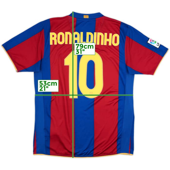 2007-08 Barcelona Home Shirt Ronaldinho #10 - 10/10 - (L)