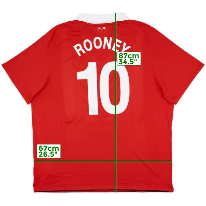 2010-11 Manchester United Home Shirt Rooney #10 - 10/10 - (3XL)