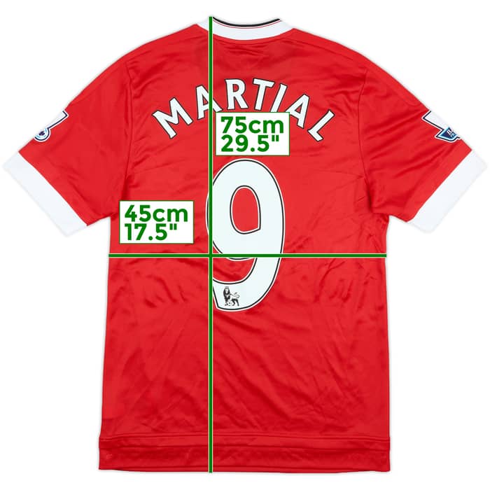 2015-16 Manchester United Match Issue Home Shirt Martial #9