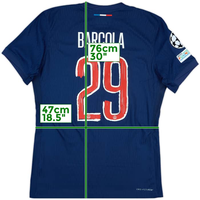 2024-25 Paris Saint-Germain Match Issue Champions League Home Shirt Barcola #29