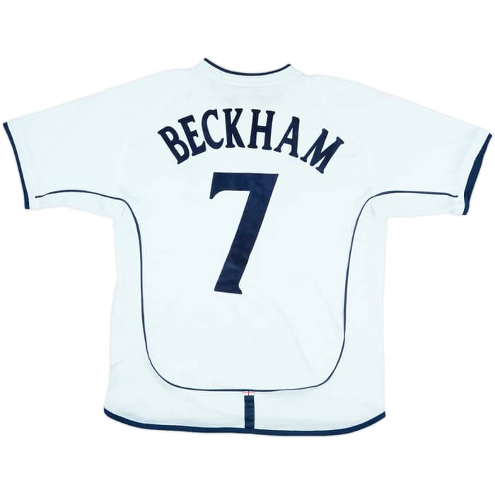 2001-03 England Signed Home Shirt Beckham #7