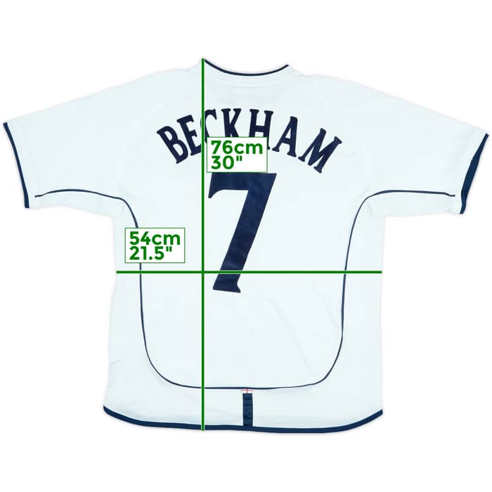 2001-03 England Signed Home Shirt Beckham #7