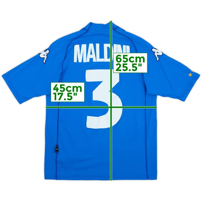 2000-01 Italy Home Shirt Maldini #3 - 9/10 - (S)