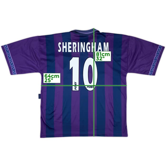 1995-97 Tottenham Away Shirt Sheringham #10 - 8/10 - (XL)