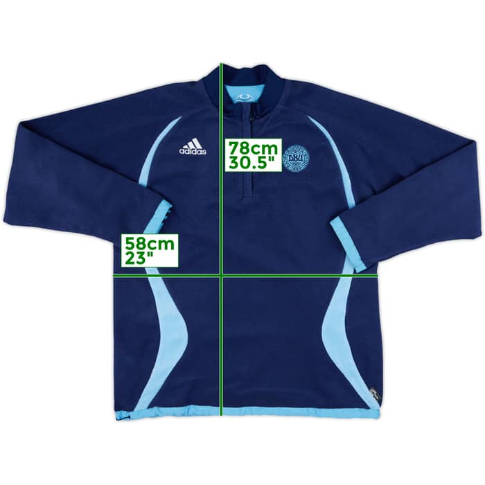 2006-08 Denmark adidas Reversible Fleece 1/4 Zip Top - 8/10 - (L)
