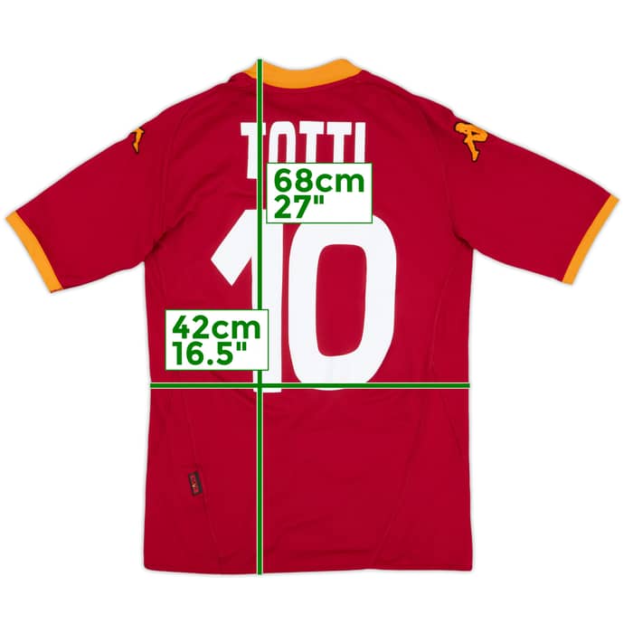 2007-08 Roma Home Shirt Totti #10 - 7/10 - (S)