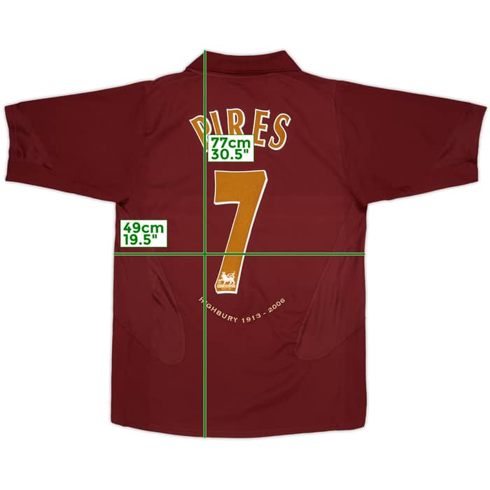 2005-06 Arsenal Home Shirt Pires #7 - 8/10 - (M)