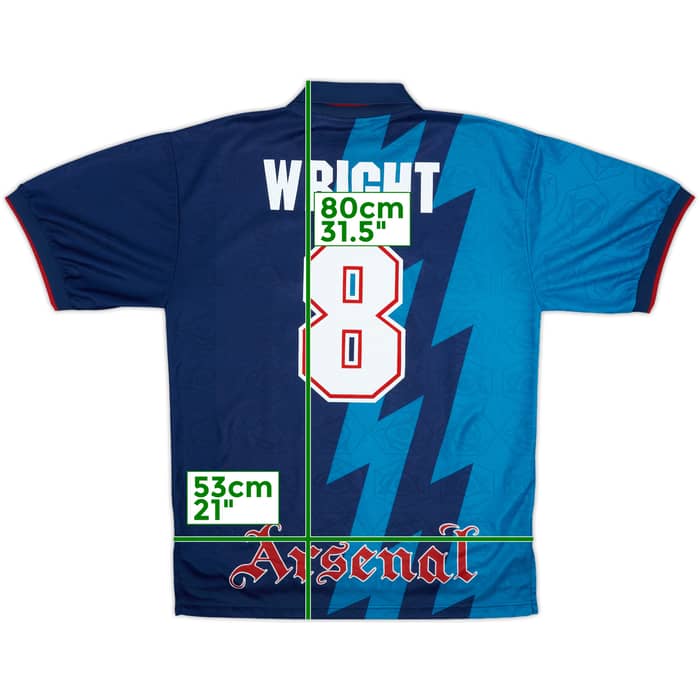 1995-96 Arsenal Away Shirt Wright #8 - 5/10 - (L)