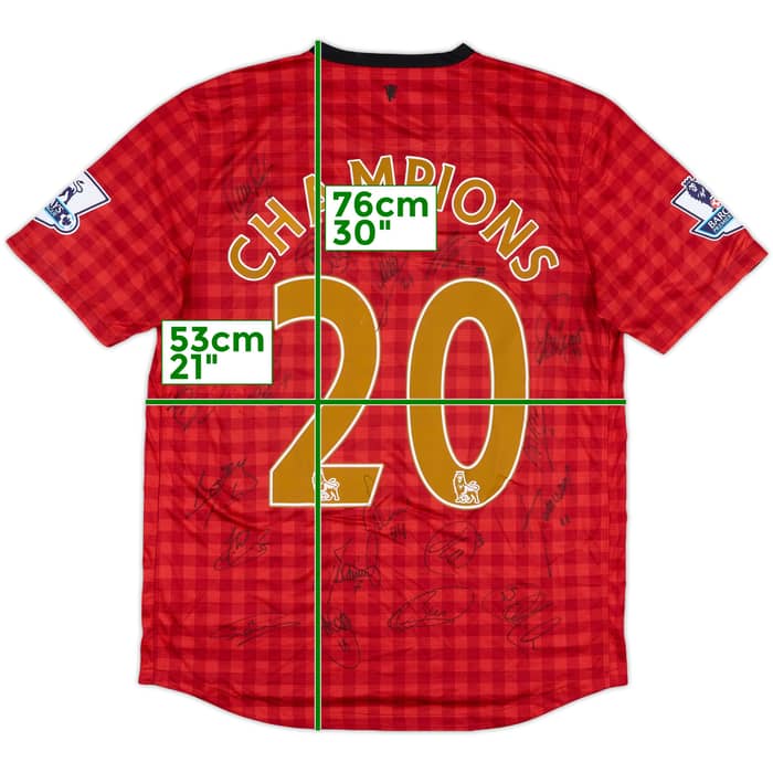 2012-13 Manchester United Squad Signed Home Shirt Champions #20