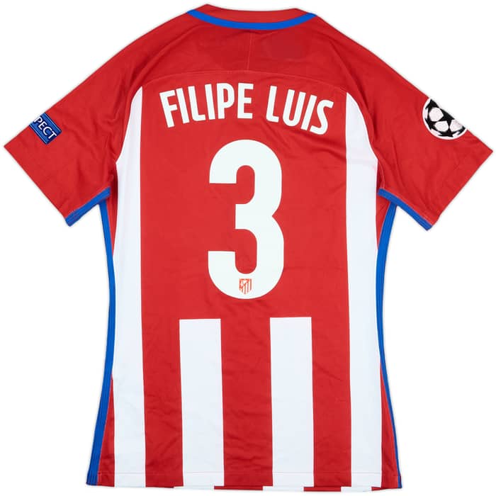 2016-17 Atletico Madrid Match Issue Champions League Home Shirt Filipe Luís #3