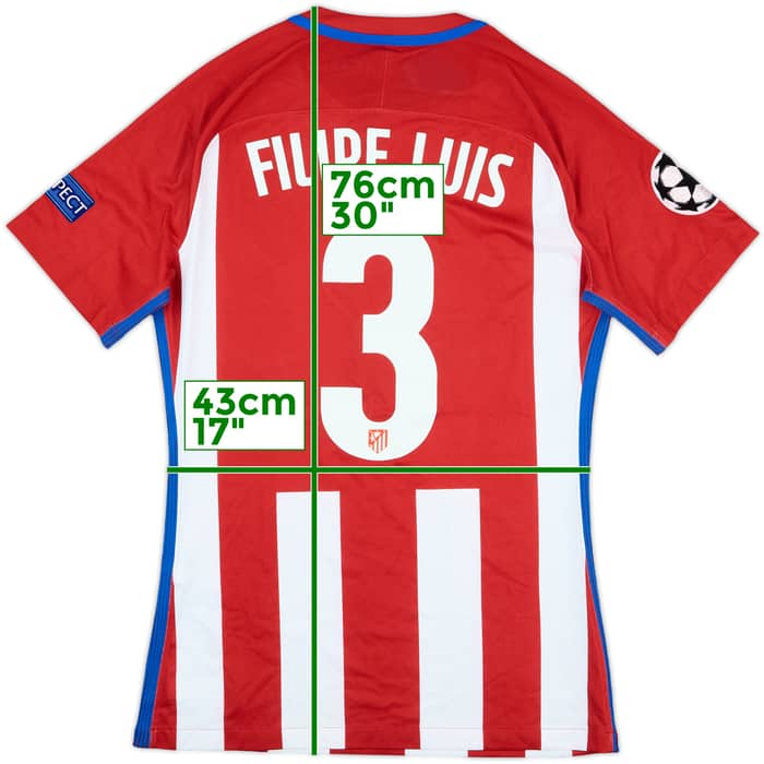 2016-17 Atletico Madrid Match Issue Champions League Home Shirt Filipe Luís #3