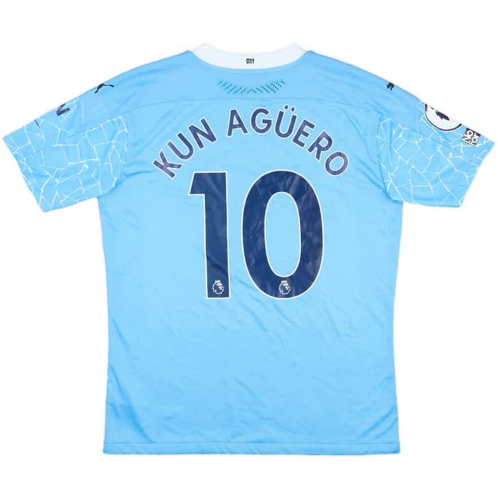 2020-21 Manchester City Match Issue Home Shirt Kun Aguero #10