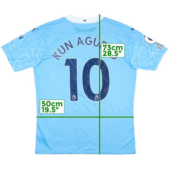 2020-21 Manchester City Match Issue Home Shirt Kun Aguero #10