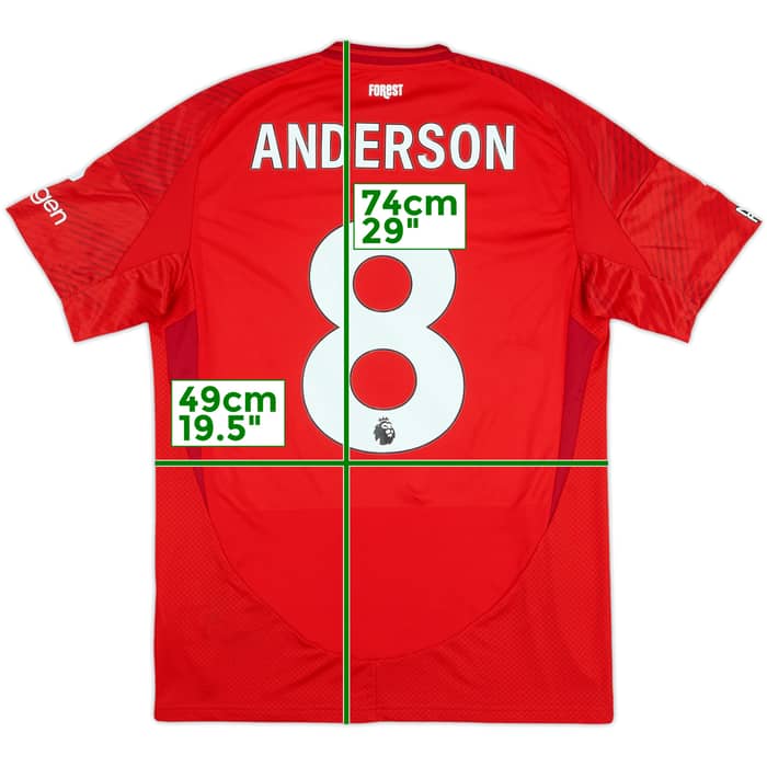 2024-25 Nottingham Forest Match Issue Home Shirt Anderson #8