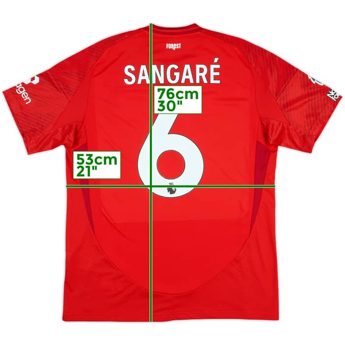 2024-25 Nottingham Forest Match Issue Home Shirt Sangare #6