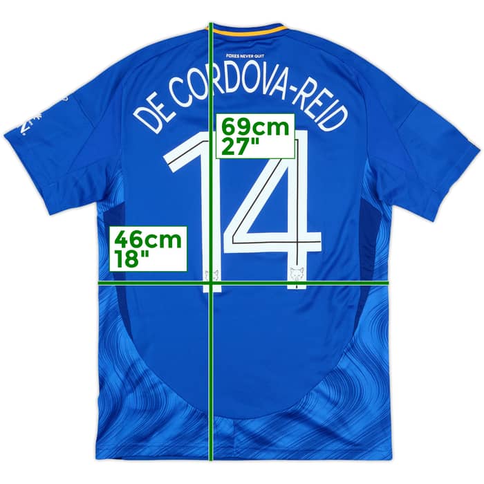 2024-25 Leicester Match Issue Carabao Cup Home Shirt De Cordova-Reid #14