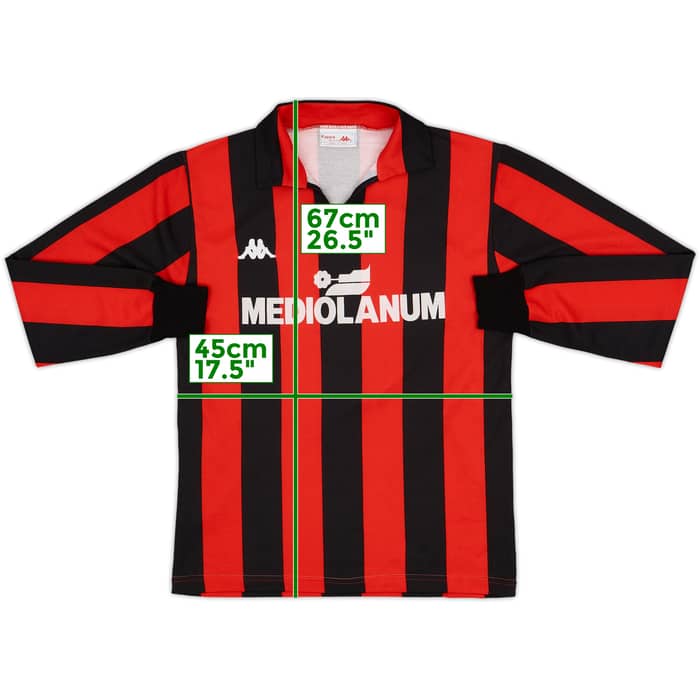 1988-89 AC Milan Home L/S Shirt #7 - 8/10 - (S)