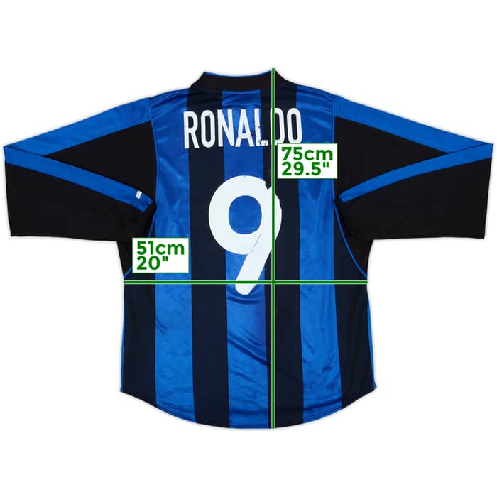 2000-01 Inter Milan Home L/S Shirt Ronaldo #9 - 5/10 - (M)