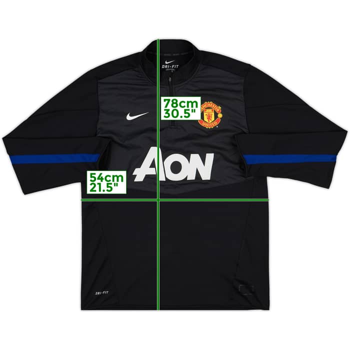 2013-14 Manchester United Nike 1/4 Zip Drill Top - 7/10 - (L)
