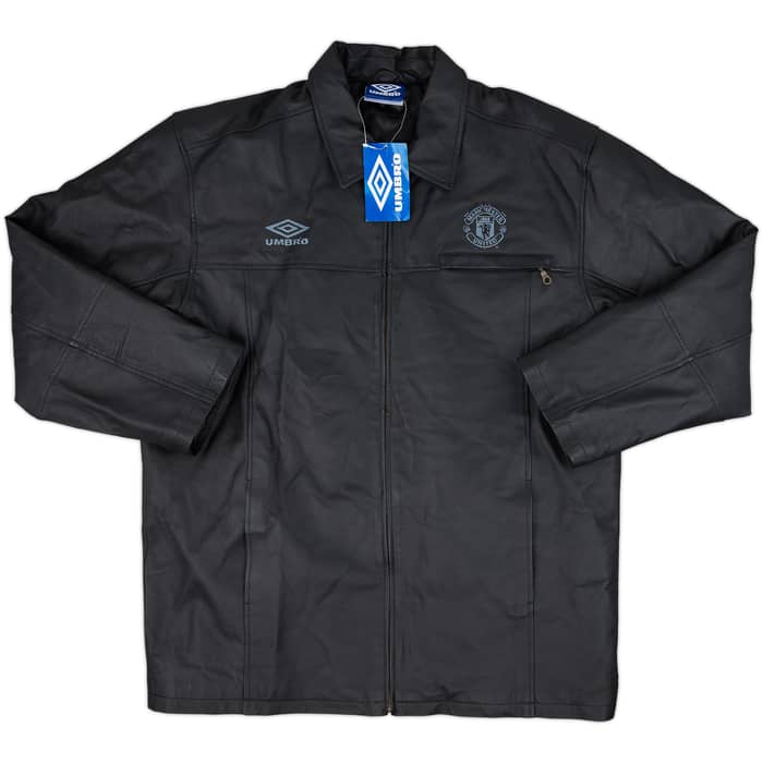 1994-96 Manchester United Umbro Leather Bomber Jacket (L)