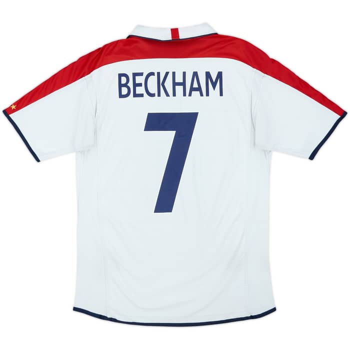 2003-05 England Home Shirt Beckham #7 - 5/10 - (M)