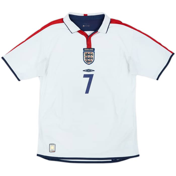 2003-05 England Home Shirt Beckham #7 - 5/10 - (M)